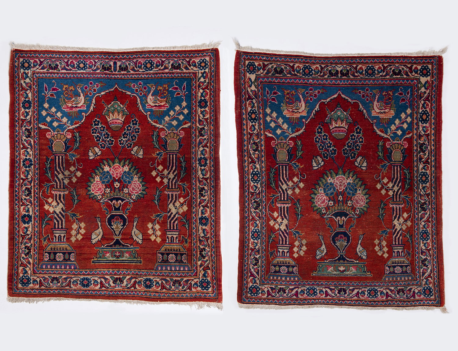 Par de tapetes antigos de cabeceira KASHAN - n. 145-146
